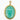 Charm médaillon scarabée gravée XXL en amazonite