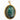 Charm médaillon scarabée gravée XXL en labradorite