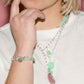 Bracelet heishi - gamme LOUISE - argent 925 - pierres naturelles : amazonite, chrysoprase - photo shooting - accumulation de bijoux - nouvelle collection 23FW - l’Atelier des Dames