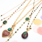 Colliers gamme ALBA - pierres naturelles : quartz fraise, onyx vert - nouvelle collection 23FW - l’Atelier des Dames