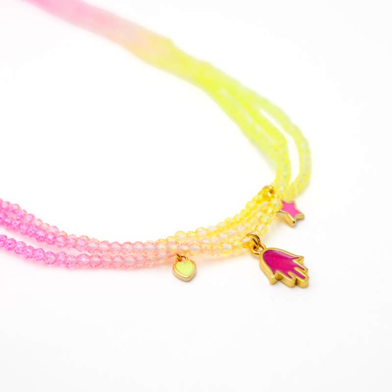 Collier perles fluo - CARLA