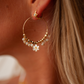 Daisy &amp; pearl hoop earrings - EVE