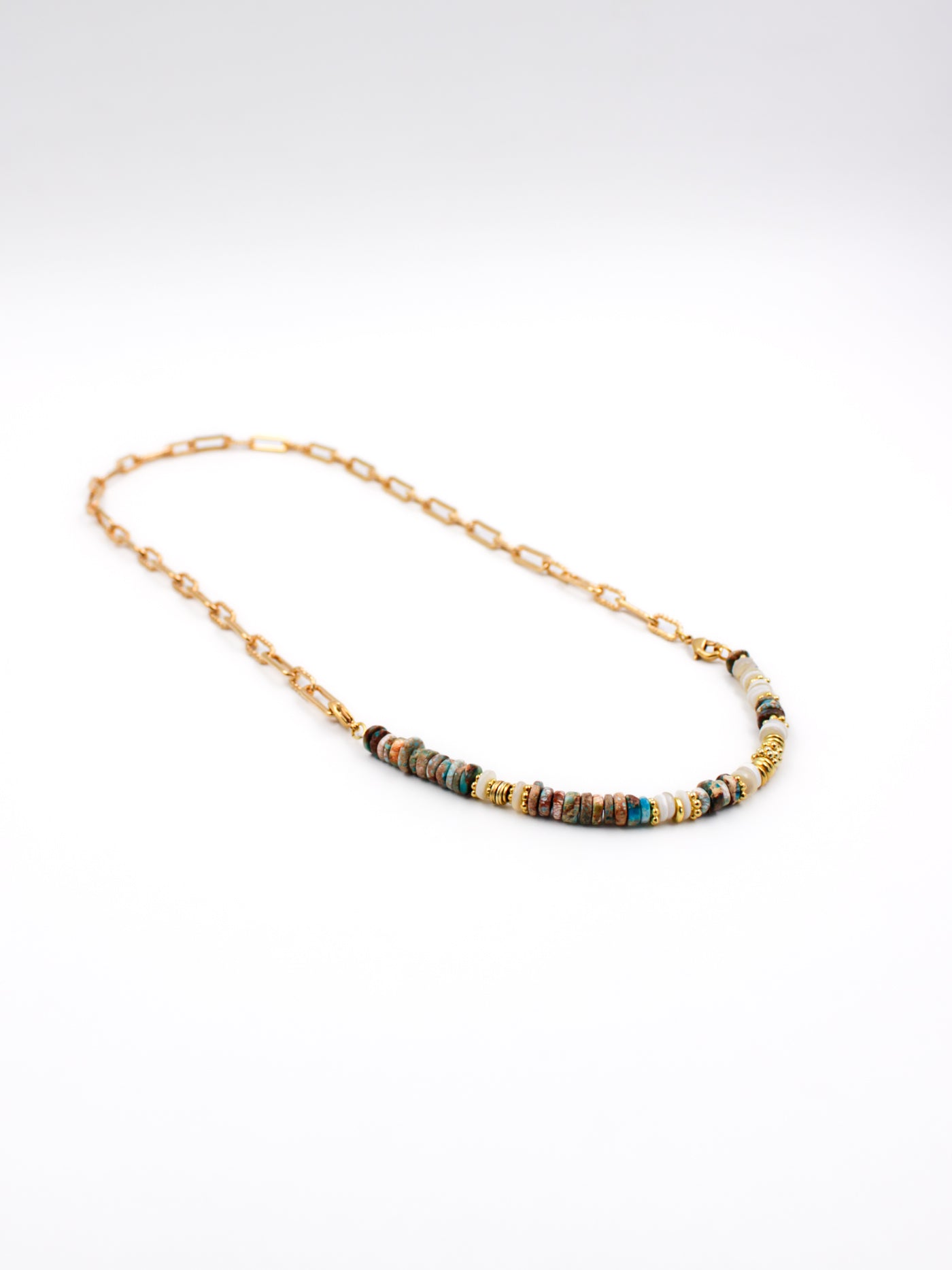 Aquaterra jasper bi-material necklace - CHARLOTTE