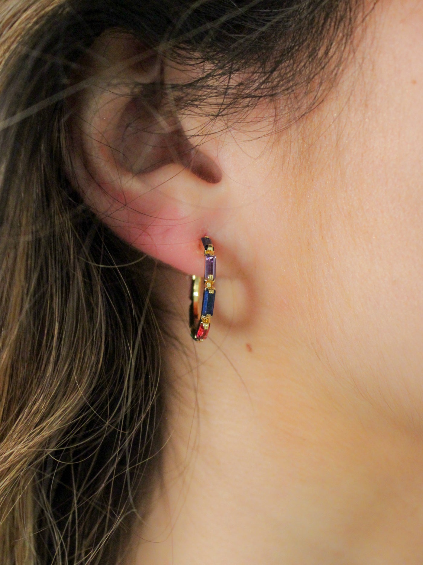 Rhinestone hoop earrings - ALBA