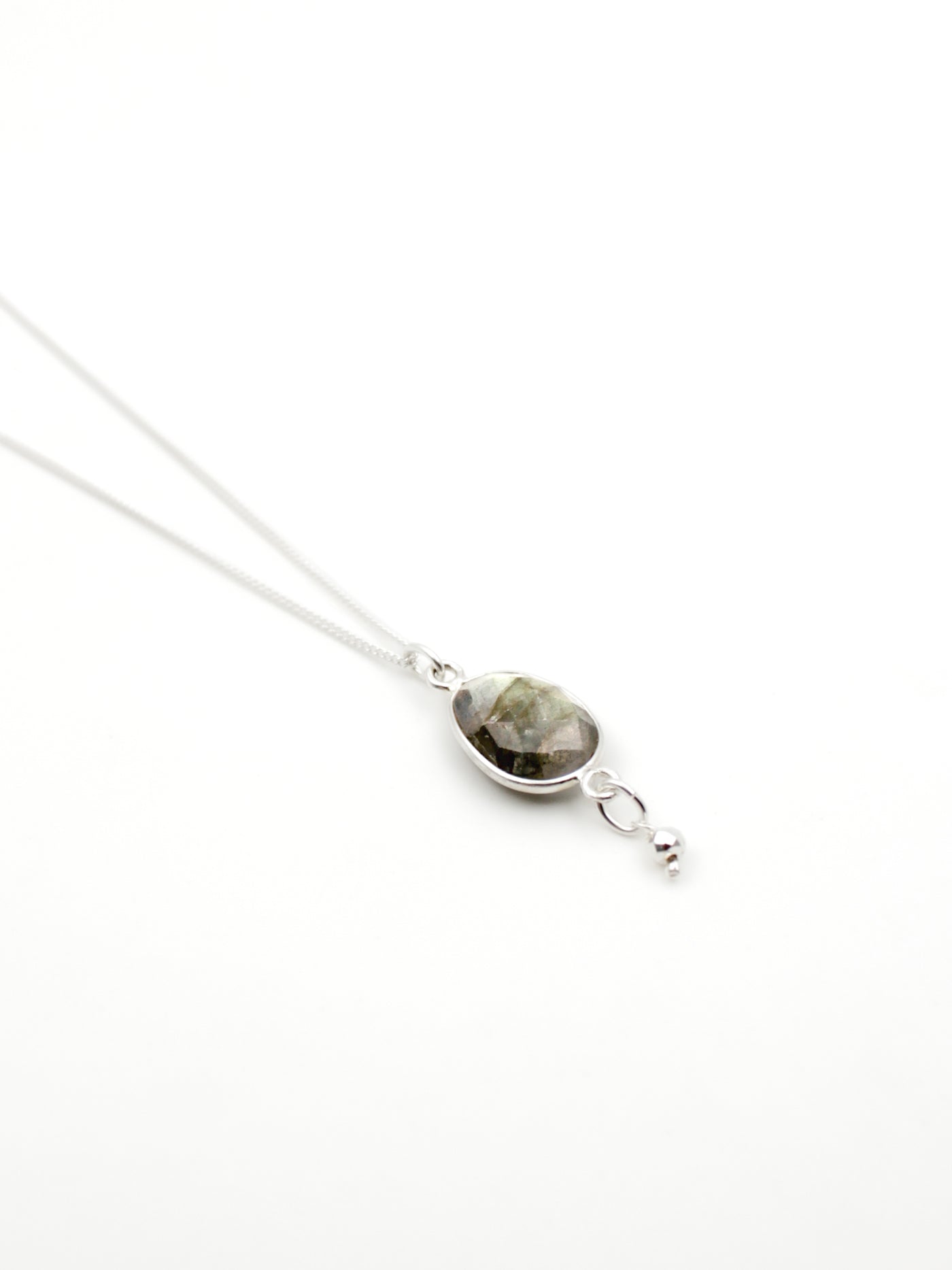 Silver stone necklace - LOUISE