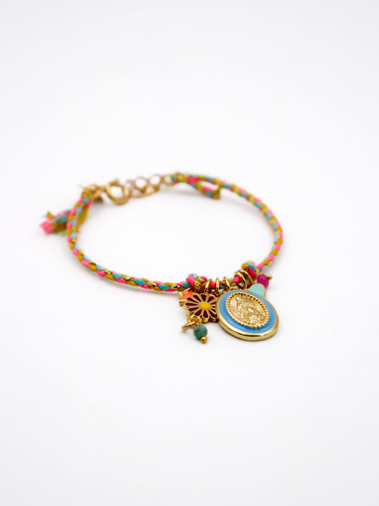 Pink grigris cord bracelet - CARLA