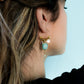 Small stone hoop earrings - ELSA