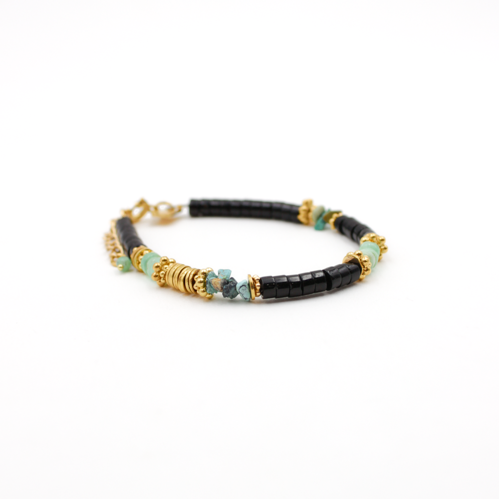 Bracelet heishi Onyx noir - CORALIE