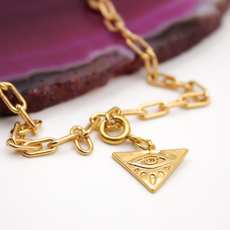 Gold turquoise triangle charms - GRIGRI 