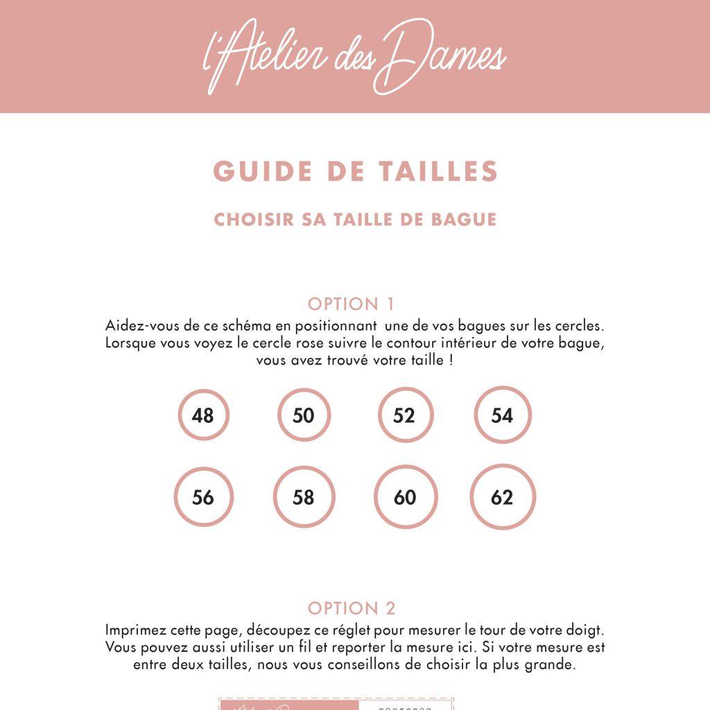 Guide de tailles Bagues- L'Atelier des Dames
