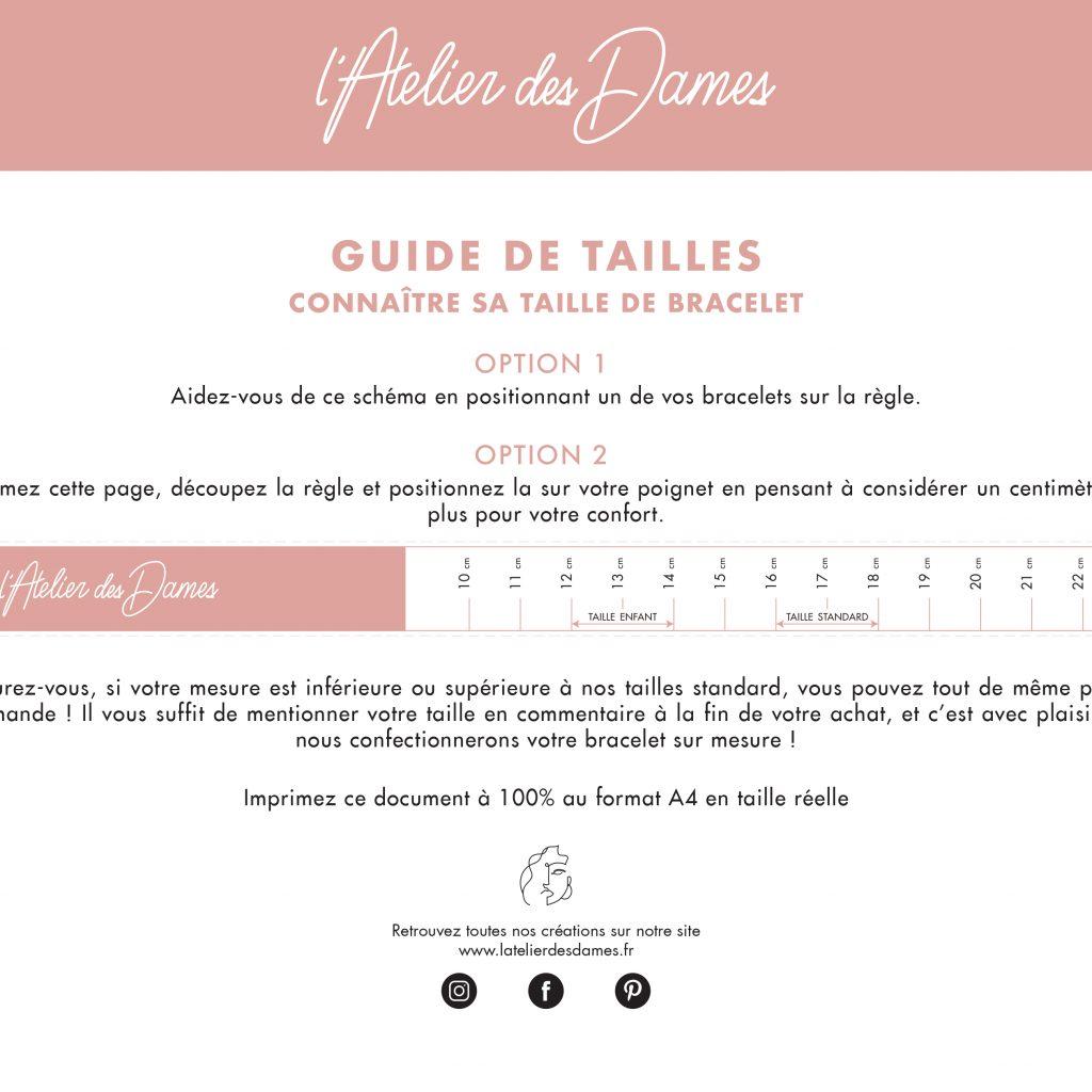 Guide de tailles Bracelets - L'Atelier des Dames