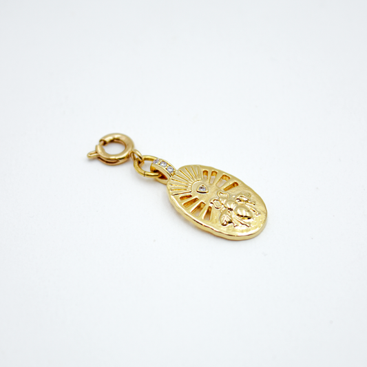 Charms médaille ovale abeille - GRIGRI