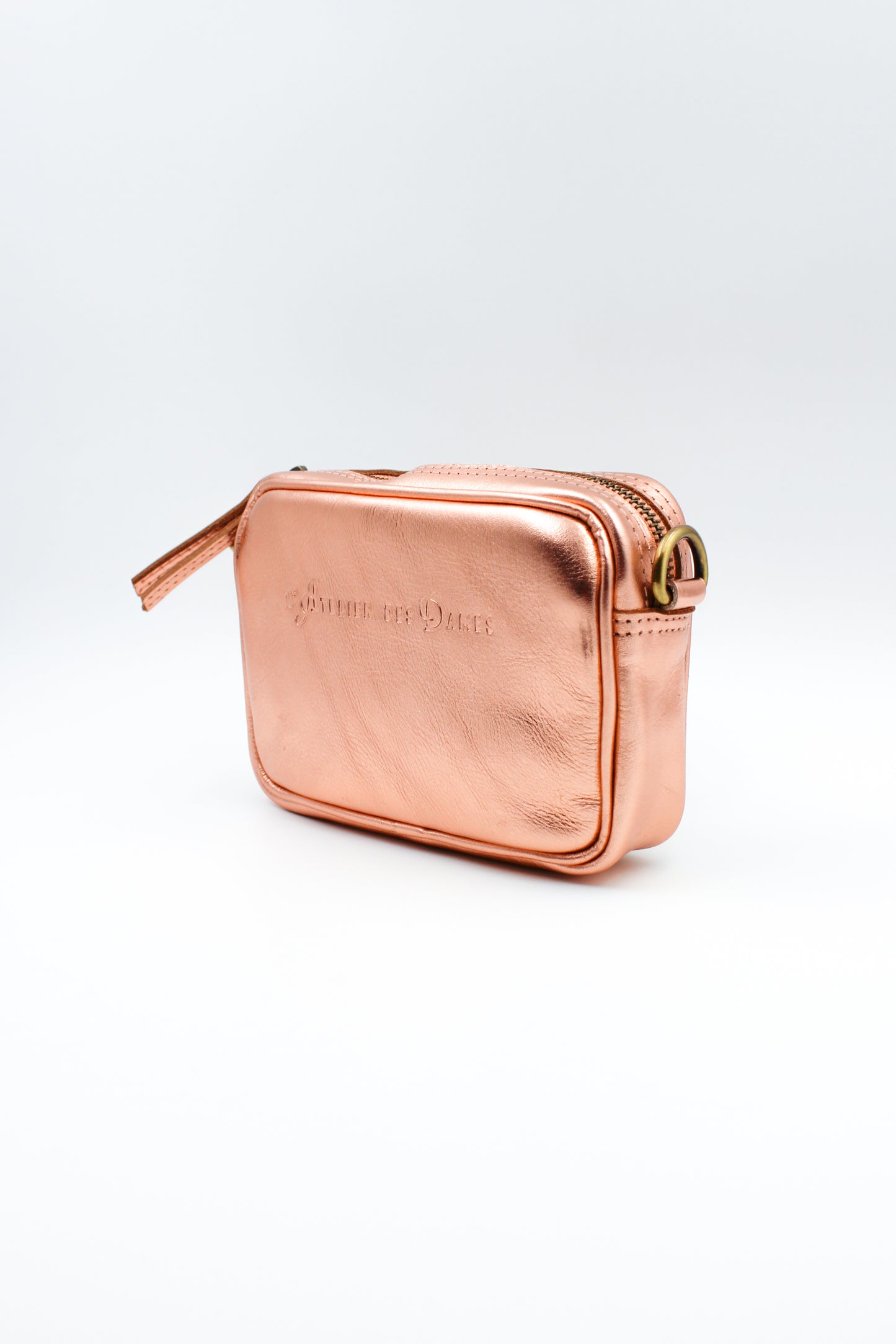 Petit sac carré rose gold en cuir recyclé - MARGAUX