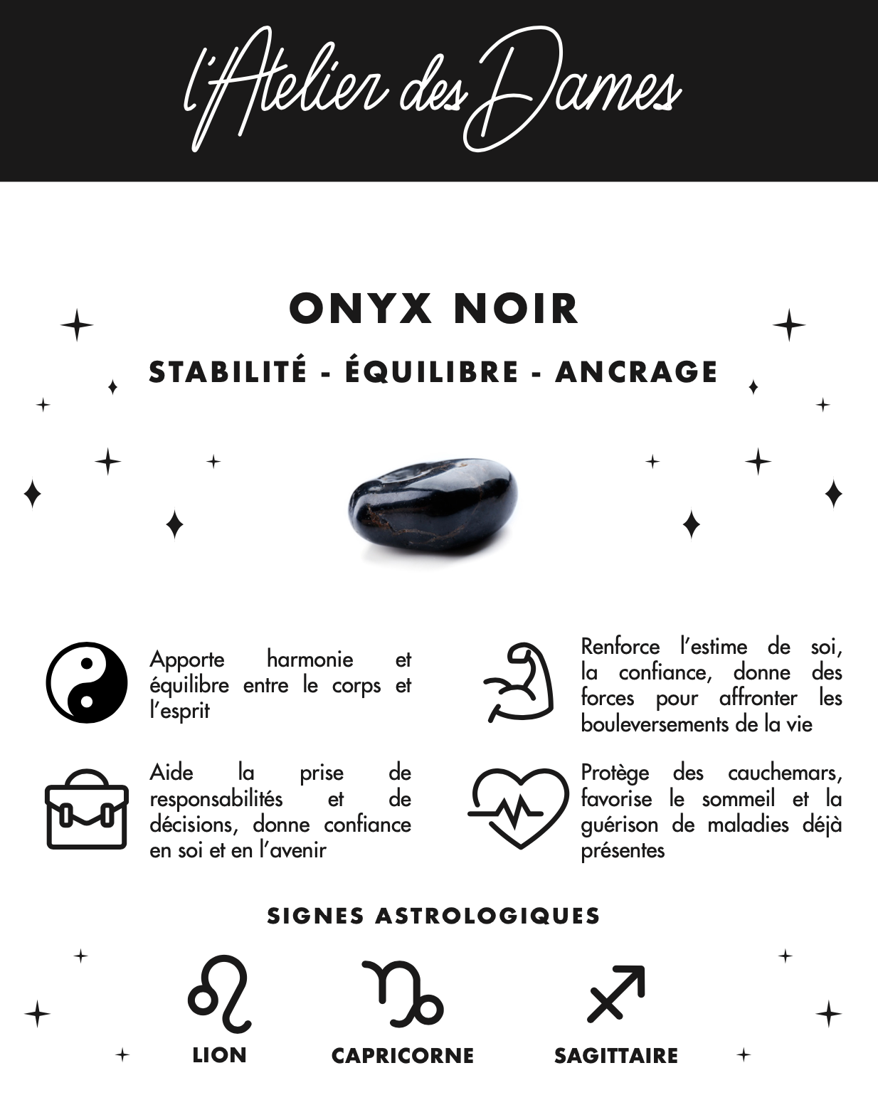 Carte pierre - Onyx noir