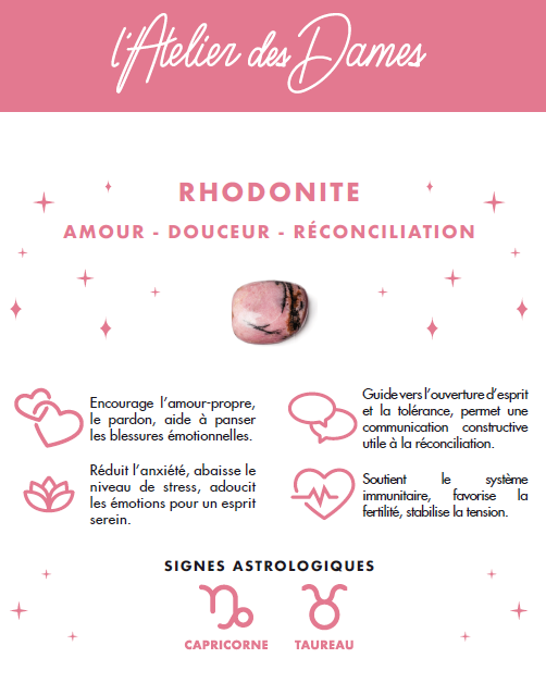 Stone card - Rhodonite