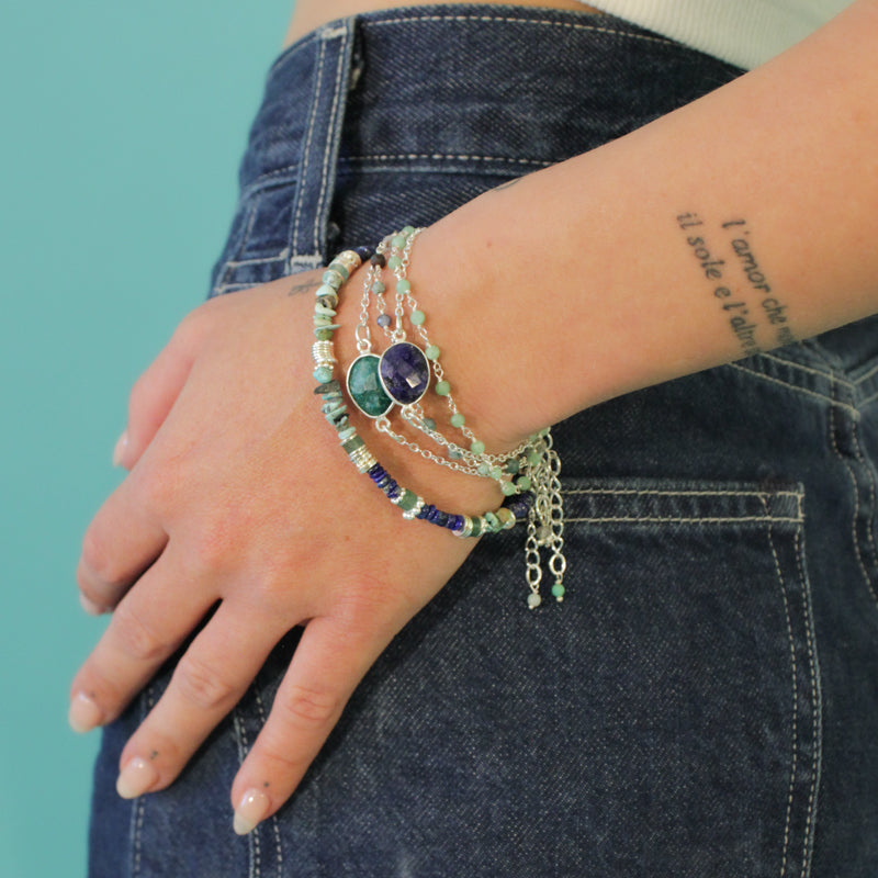 Bracelet heishi bleu - LOUISE