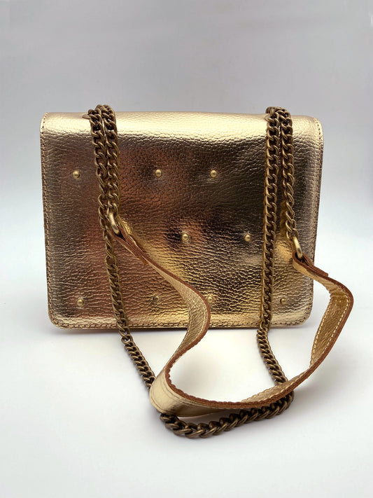 Small leather bag with gussets - YVETTE