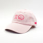 casquette rose brodée coquillage et logo en coton - l'atelier des dames x broders cap