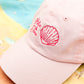 casquette rose logo et coquillage brodée - l'atelier des dames x broders cap