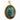 Charm médaillon scarabée gravée XXL en labradorite