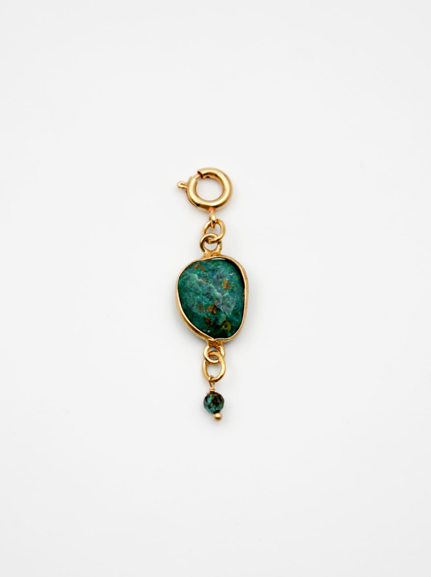 Bijoux dorés - Charm pierre en chrysocolle - Gamme GRIGRI - L'Atelier des Dames 