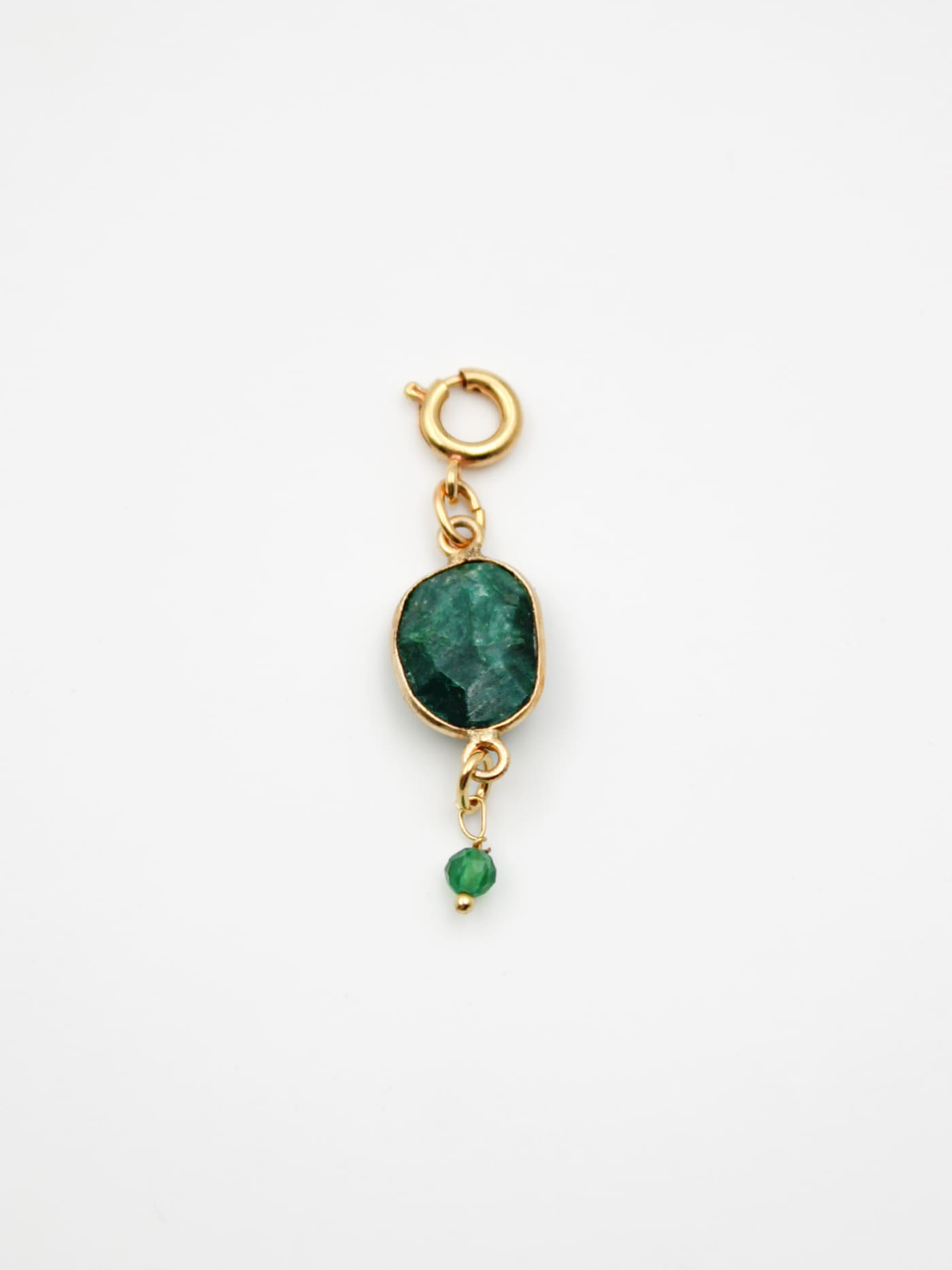 Bijoux dorés - Charm pierre en onyx vert - Gamme GRIGRI - L'Atelier des Dames 
