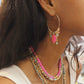 Pink grigris hoop earrings - CARLA