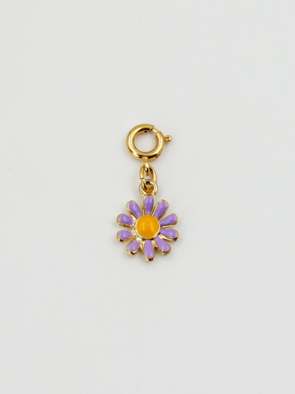 Bijoux dorés - Charm fleur violette de la gamme GRIGRI - L'Atelier des Dames