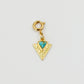 Charms triangle turquoise doré de la gamme GRIGRI - L'Atelier des Dames