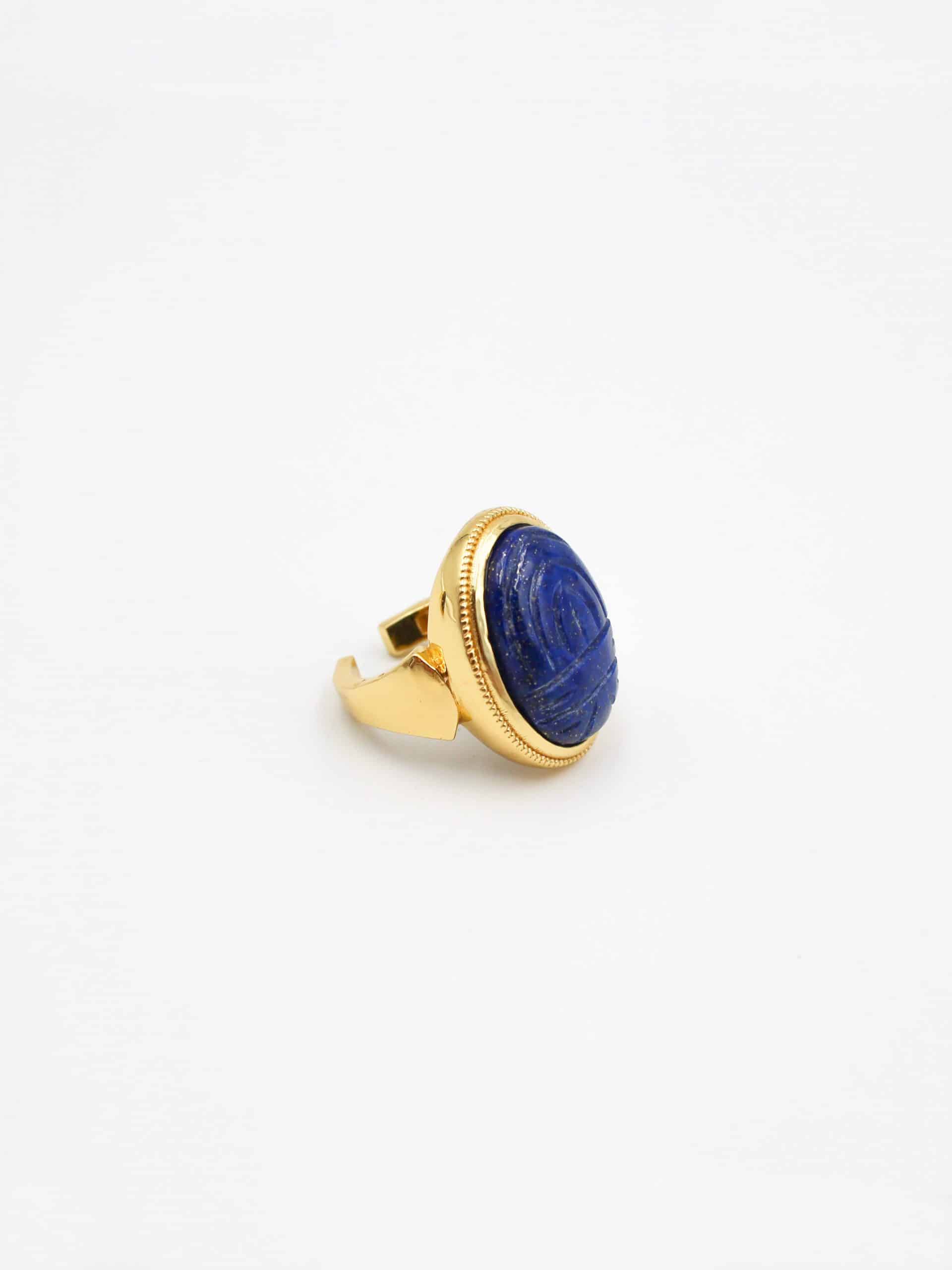 Bague scarabée lapis-lazuli JOANNE - L'Atelier des Dames