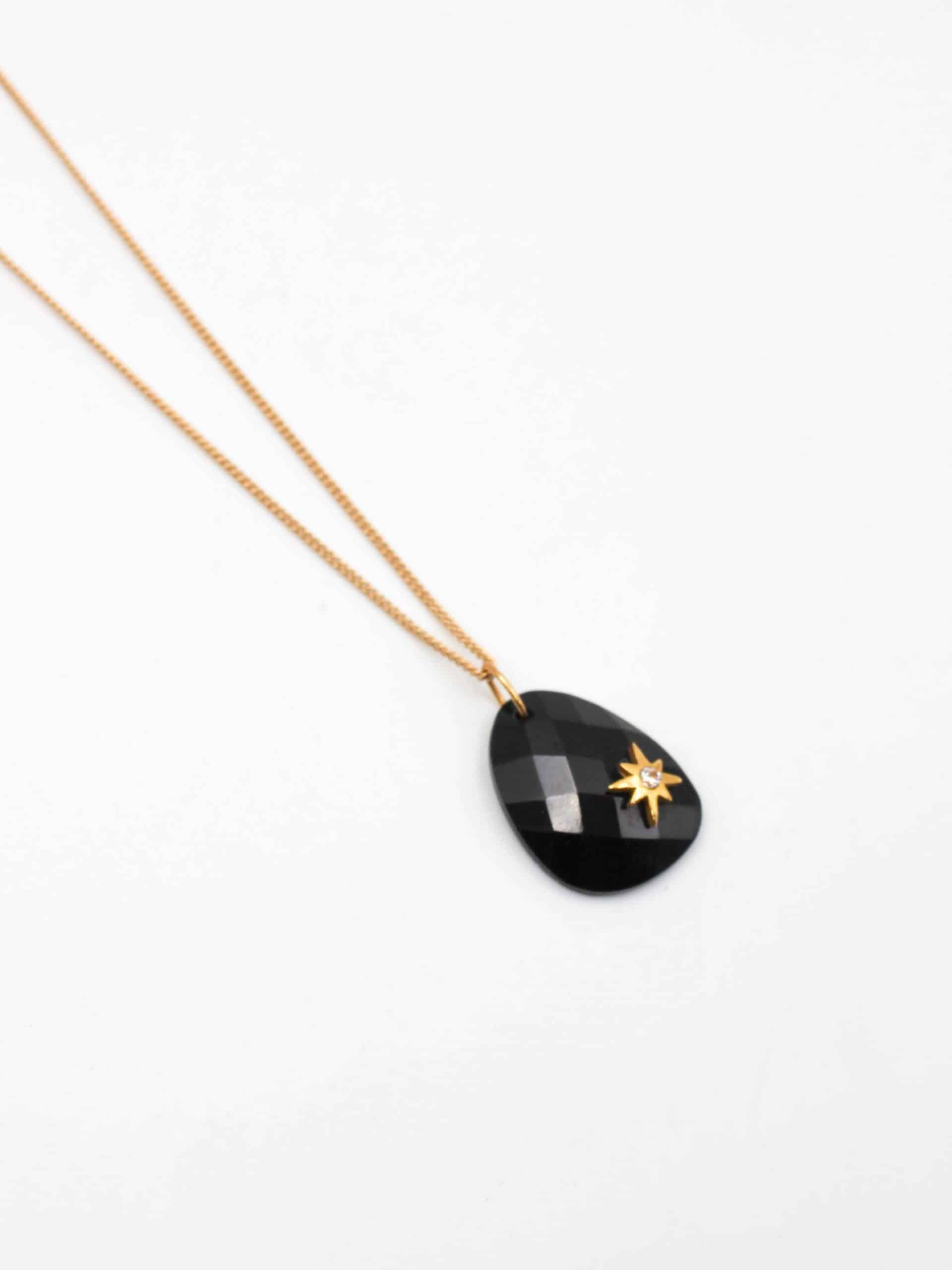 Collier pierre étoile onyx noir STELLA - L'Atelier des Dames