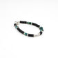 Bracelet heishi - gamme LOUISE - argent 925 - pierres naturelles : onyx noir, chrysocolle - nouvelle collection 23FW - l’Atelier des Dames