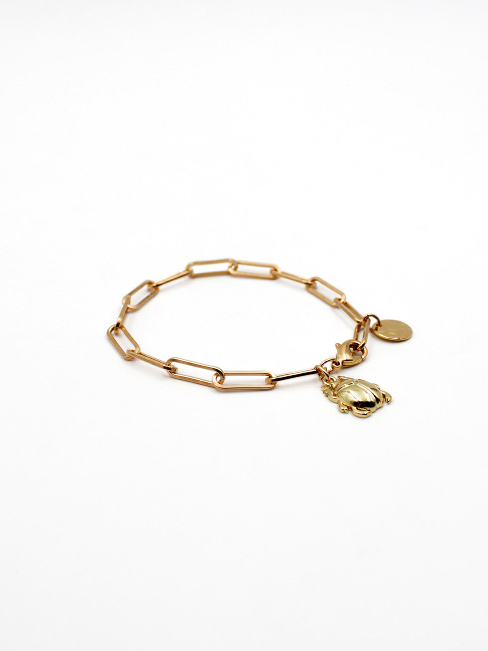 Bracelet scarabée doré - gamme MANON - laiton doré à l’or fin - nouvelle collection 23FW - l’Atelier des Dames