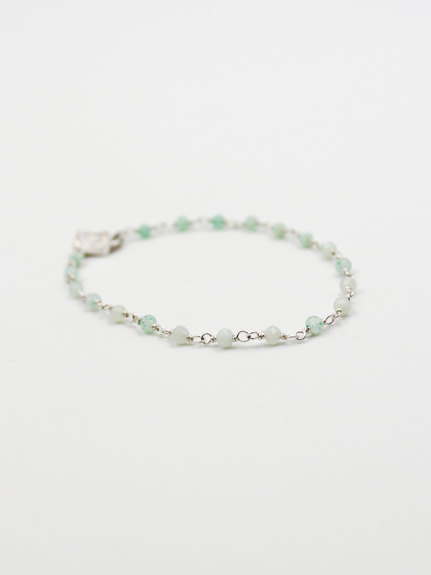 Bracelet perles - gamme LOUISE - argent 925 - pierre naturelle : chrysoprase - nouvelle collection 23FW - l’Atelier des Dames
