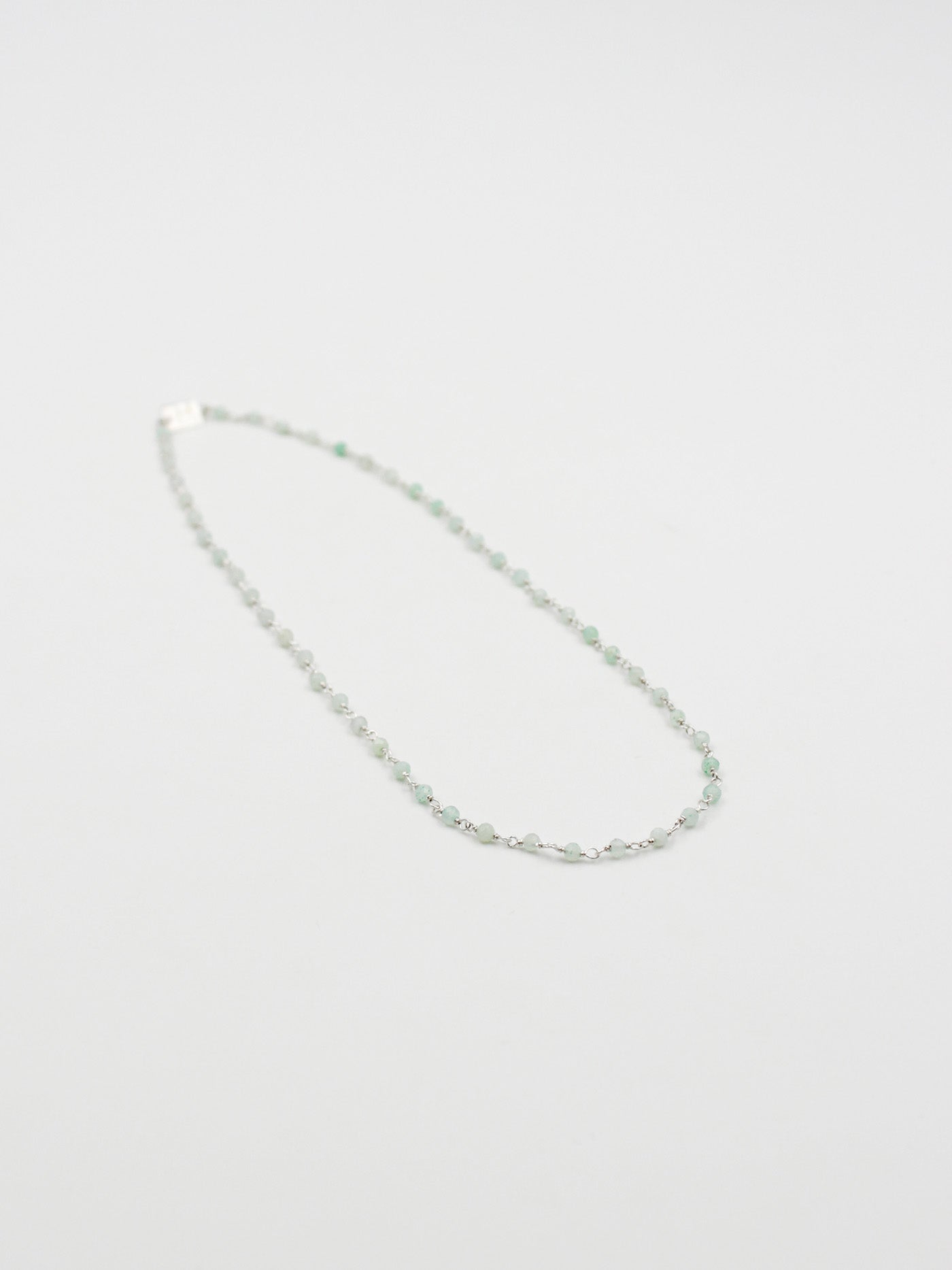 Collier perles - gamme LOUISE - argent 925 - pierre naturelle : chrysoprase - nouvelle collection 23FW - l’Atelier des Dames