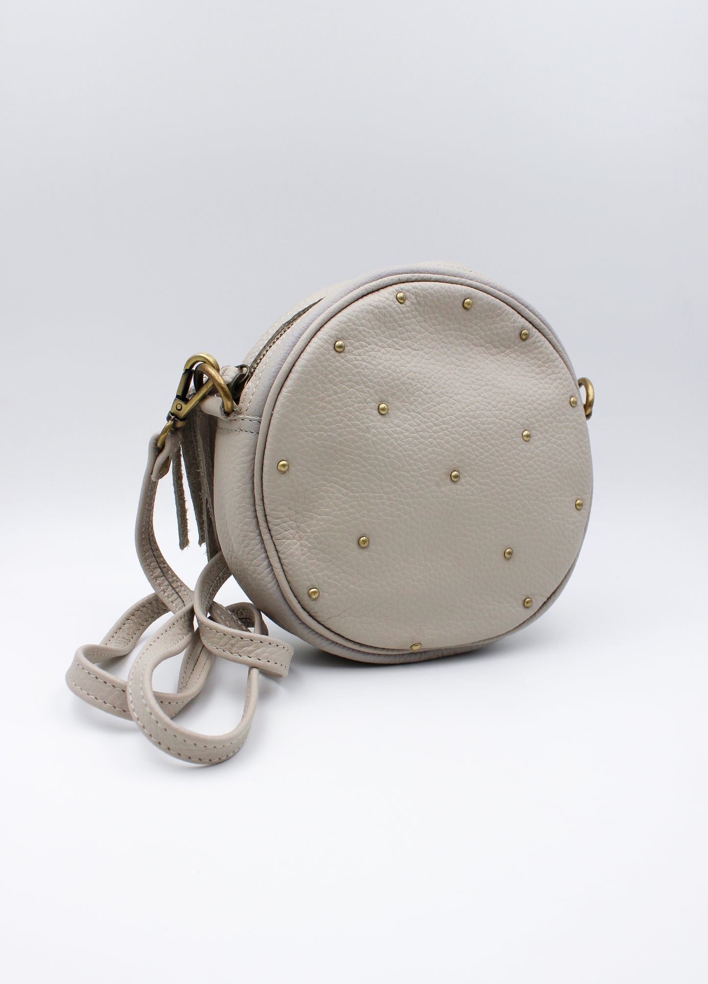 Sac rond gris patti - maroquinerie